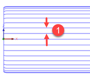 Vue latérale de la trajectoire d’outil d’usinage rotatif de style Ligne