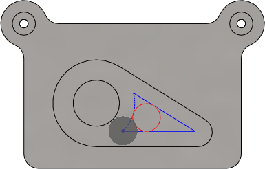 Schéma d’une poche 2D réalisée avec un outil de 20 mm