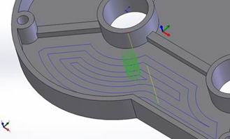 schéma de l’usinage à spirale variable - trajectoire d’outil Poche 2D standard