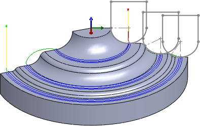 trajectoire d’outil Bi-Tangent avec angle de bitangence = 15 degrés