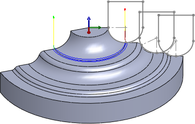 Trajectoire d’outil Bi-Tangent avec angle de bitangence = 70 degrés