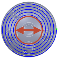 schéma du rayon de spirale - intérieur