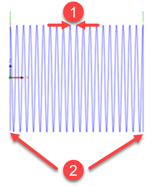 Vue latérale de la trajectoire d’outil d’usinage rotatif de style Spirale