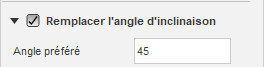 boîte de dialogue Z constant intercalé avec le paramètre Remplacer l’angle d’inclinaison défini sur 45 degrés