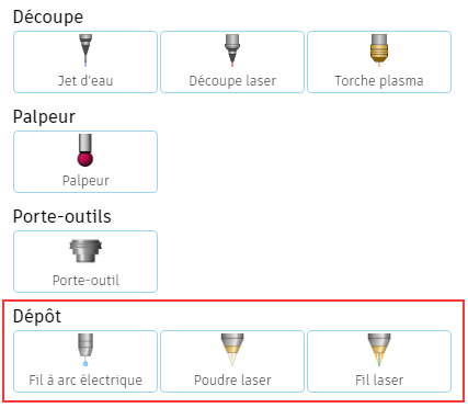 outils de dépôt