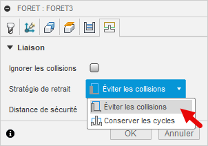 Stratégie de retrait pour éviter les collisions