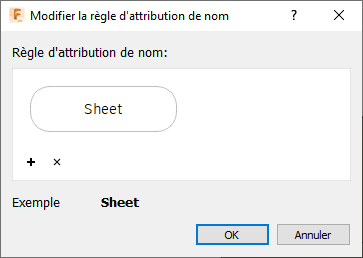 boîte de dialogue Modifier la règle d’attribution de nom