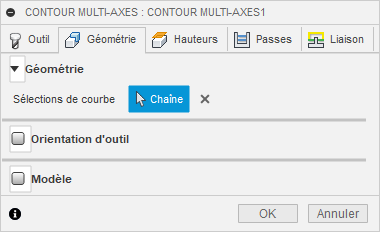 boîte de dialogue Contour multi-axes - onglet Géométrie
