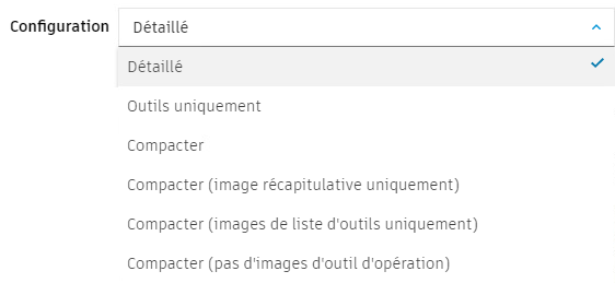 configuration de la fiche technique du programme CN