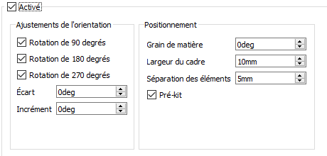 Paramètres d’imbrication des matières