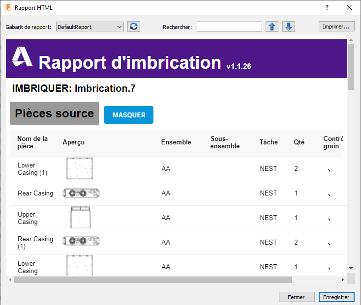 rapport d’imbrication