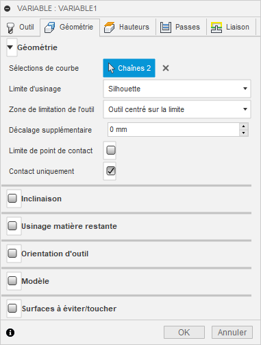 Onglet Géométrie de la boîte de dialogue Variable 3D