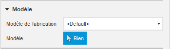 Boîte de dialogue Configuration - groupe Modèle