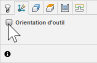 groupe Orientation d’outil de paramètres dans l’onglet Géométrie