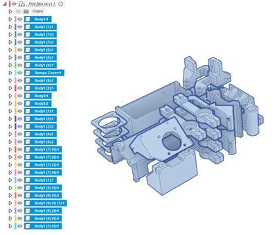 Sélection de composants pour une réorganisation 3D