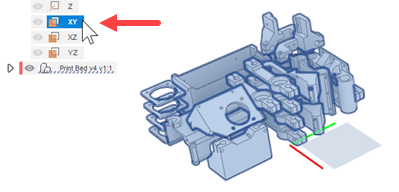 sélection de plan pour une réorganisation 3D