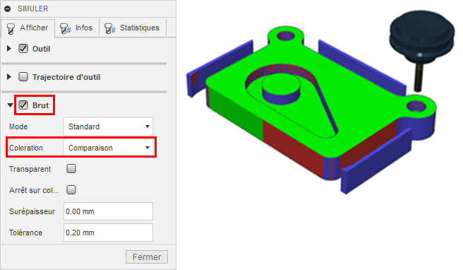 simulation du brut