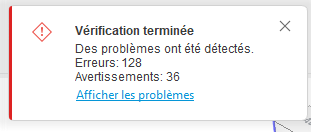 message relatif à la détection de problèmes