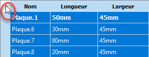 exemple de table - tout sélectionner