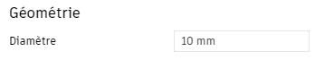bibliothèque d’outils – exemple d’onglet Outil de coupe – champ Diamètre