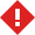 Rhombique rouge avec point d’exclamation