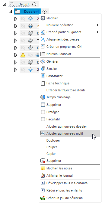 Navigateur - ajouter un motif au dossier