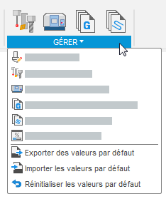 options d’exportation