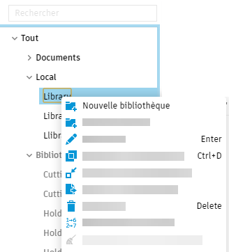 bibliothèque d’outils – gérer les options