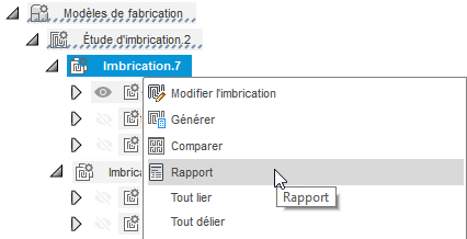 imbrication via un clic avec le bouton droit de la souris