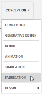 menu Espace de travail