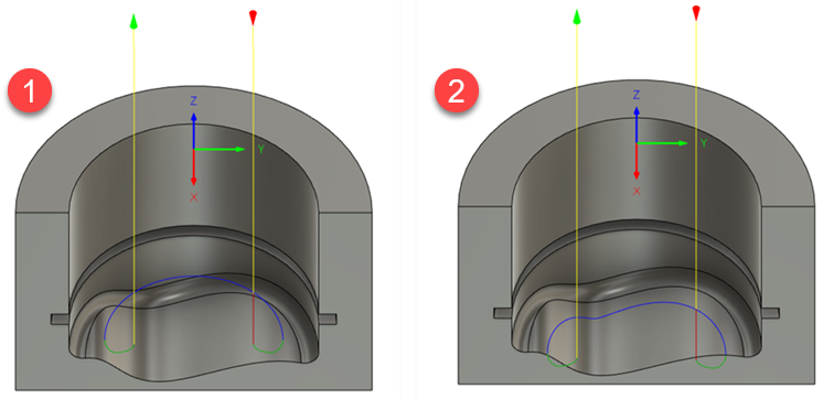 trajectoire d’outil Roulant 5 axes avancé - usinage avec une fraise conique