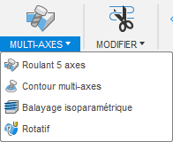 onglet Fraisage - menu Multi-axes