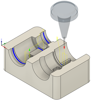 Trajectoire d’outil Bi-tangent calculée