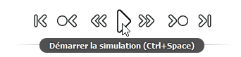 commandes du lecteur de simulation