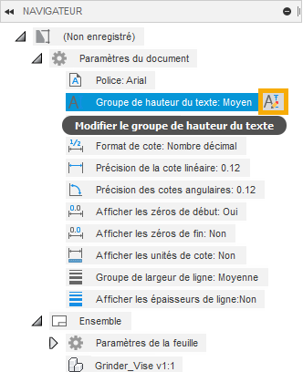 groupe Hauteur de texte