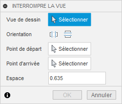 boîte de dialoque Interruption de vues