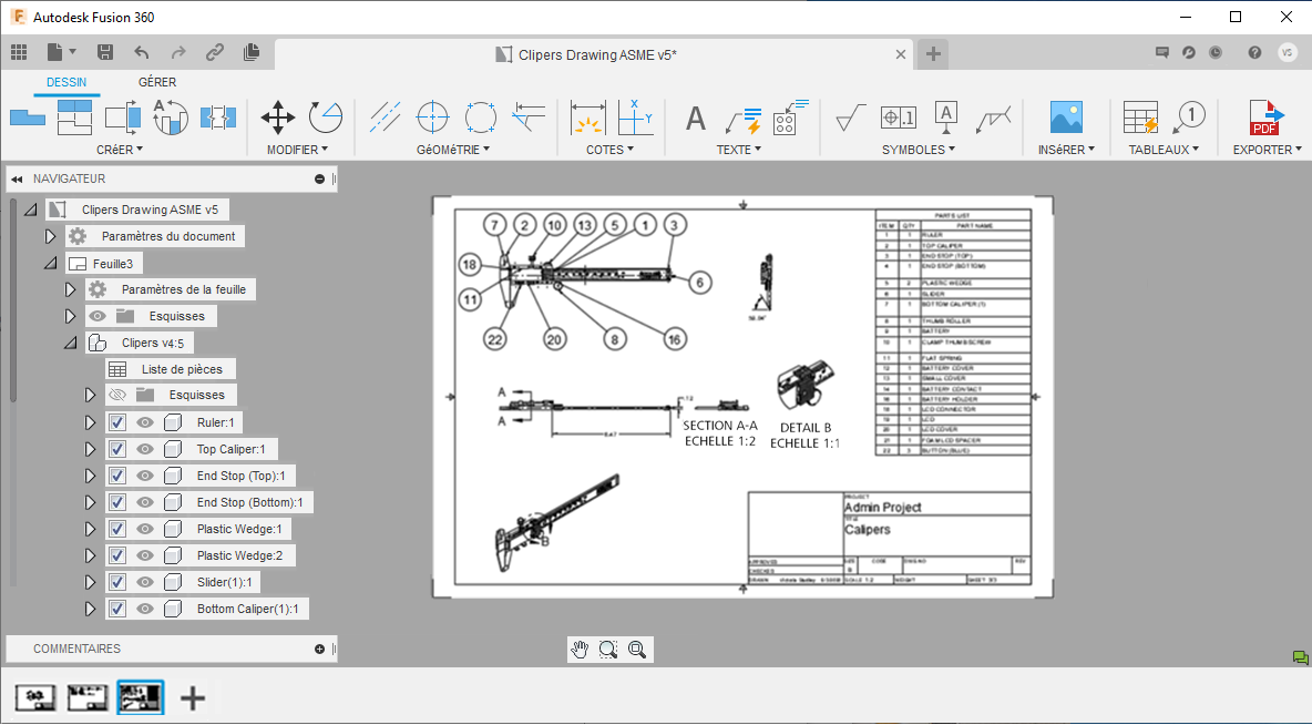 espace de travail Dessin