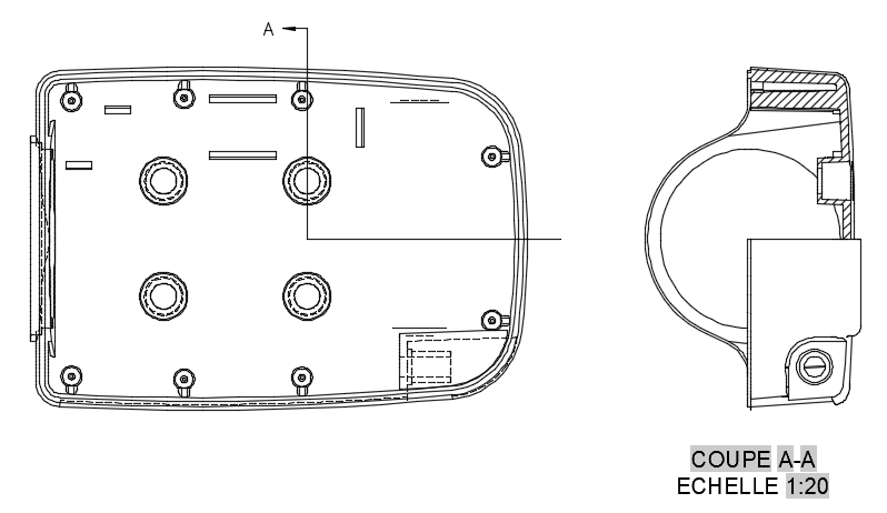 exemple de vue en demi-coupe