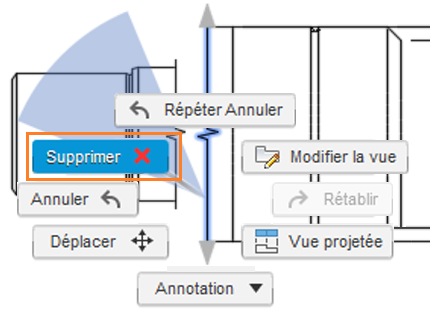 supprimer la vue interrompue