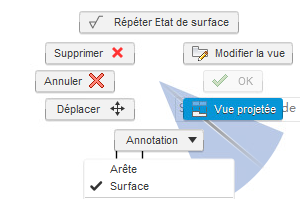 menu de marquage - état de surface