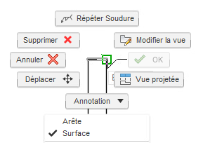 menu de marquage : soudure