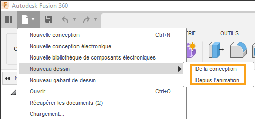 menu - nouveau gabarit de dessin