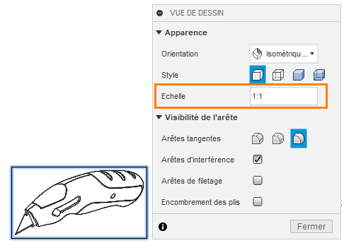 modifier la vue de base isométrique