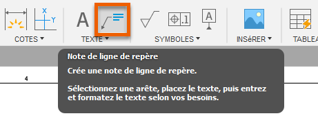 barre d'outils texte - outil ligne de repère