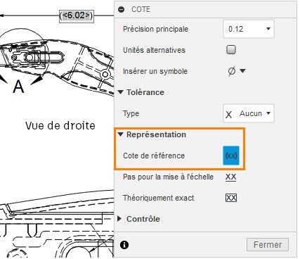 cote de référence