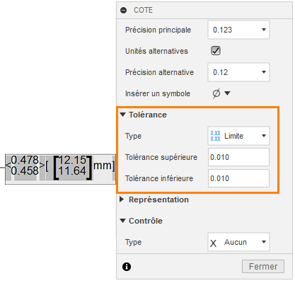 tolérance de cote