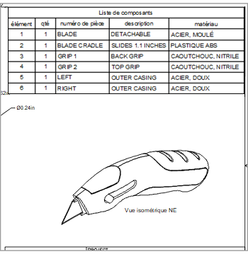 liste de pièces