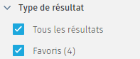 filtres de favoris