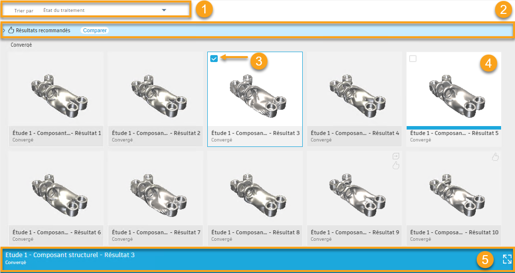 présentation de l’interface utilisateur de la vue Miniature