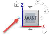flèche avant gauche du ViewCube